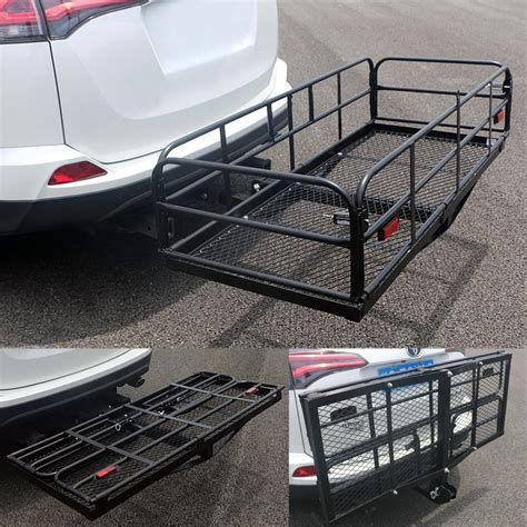 Wildroad Hitch Mount Cargo Carrier Basket 500 Lbs Folding Vehicle Cargo