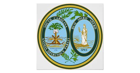 South Carolina State Seal America Republic Symbol Poster Zazzle