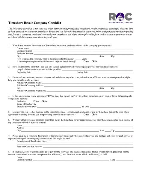 Timeshare Resale Contract Form ≡ Fill Out Printable Pdf Forms Online