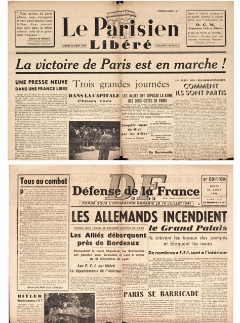 Parution Des Journaux De La Résistance Archives De Paris