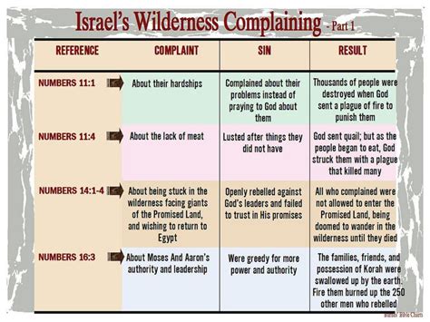 Israels Wilderness Complaining 1 Bible Study Help Praying To God