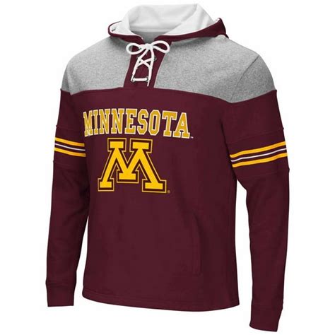 Minnesota Golden Gophers Adult Ncaa Hockey Lace Up Hooded Pullover