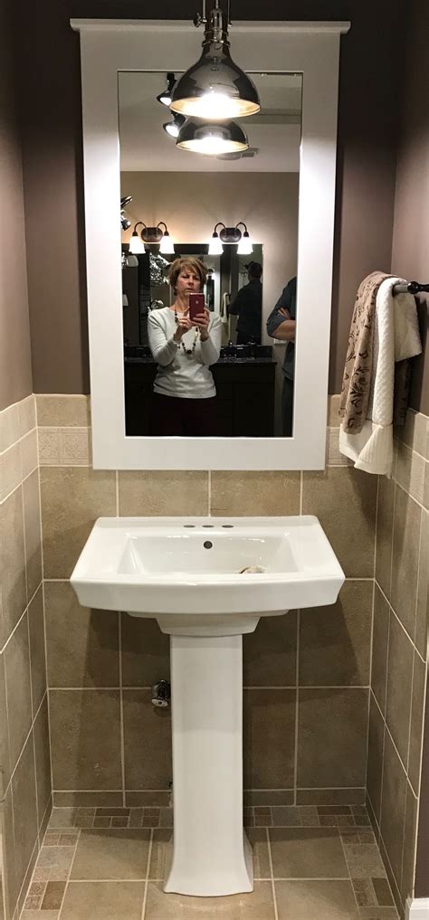 Let's have a look into them. Square pedestal sink and framed mirror | Pedestal sink ...