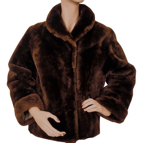 Vintage Mouton Jacket Brown Sheared Lamb Fur Ladies Size Small from ...