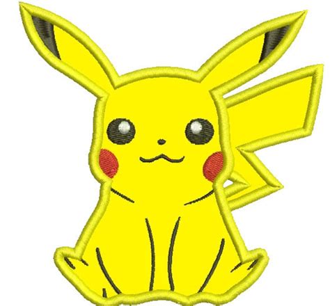 Pikachu Embroidery Applique Design Patterns Pokemon Embroidery Etsy