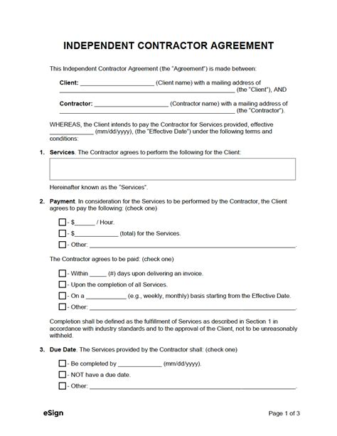 free independent contractor agreement templates 8 pdf word
