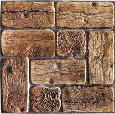 Dundee Deco PG7020 Brown Faux Logs 3 2 Ft X 1 6 Ft PVC 3D Wall Panel