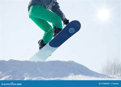 Snowboarder Jumping Stock Image Image Of Snowboard Excitement 27584631