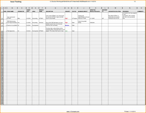 Issue Tracker Template Excel Printable Templates