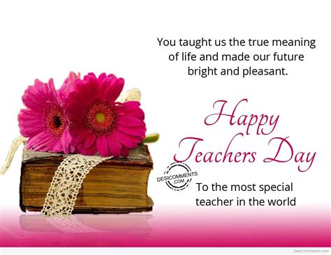 Sep 04, 2021 · teachers' day messages and thoughts wishing all my teachers a happy teachers' day! True meaning of life, Happy Teachers Day - DesiComments.com