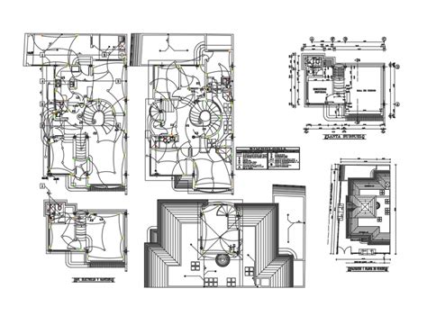 Electrical Layout Plan With Implantation And Cover Plant Of Two Story