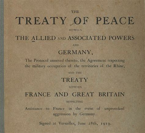 Key International Treaties After World War One Timeline