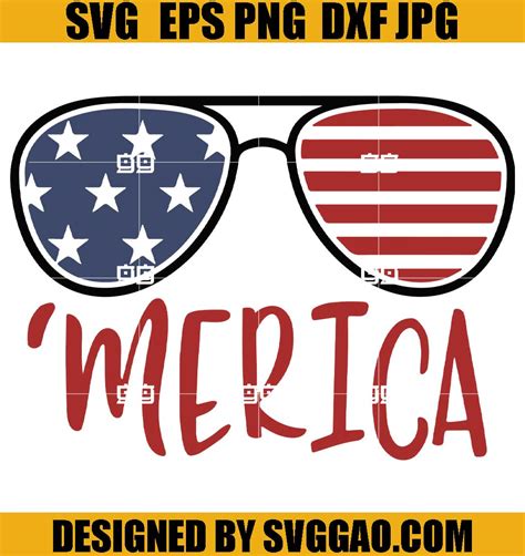 Merica Sunglasses Svg The 4th Of July Svg Flag Us Svg