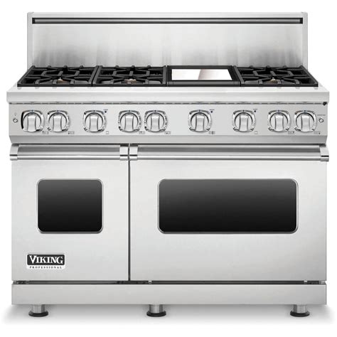 Viking Professional 7 Series 48 Inch 6 Burner Natural Gas Range With Griddle Stainless Steel