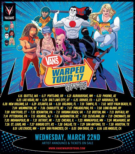 The Vans Warped Tour Presented By Journeys And Valiant Team Up For 2017