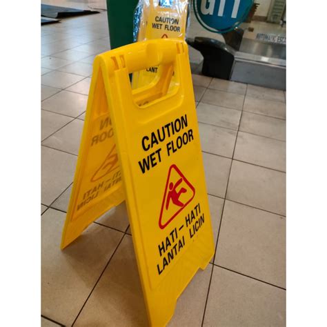 Jual Papan Tanda Peringatan Lantai Licin Caution Wet Floor Warning