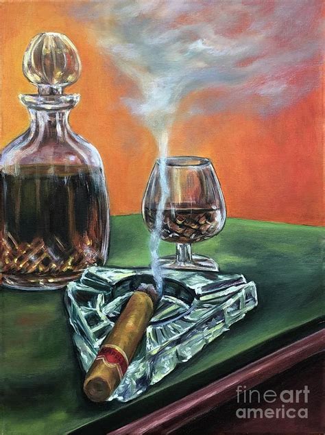Crystal And Cigar Painting By Laura Napoli