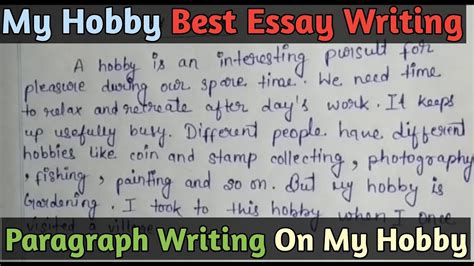 My Hobby Paragraph My Hobby Essay Writing Best Hobby Paragraph