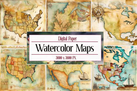 Watercolor Maps Graphic By Printable Design · Creative Fabrica