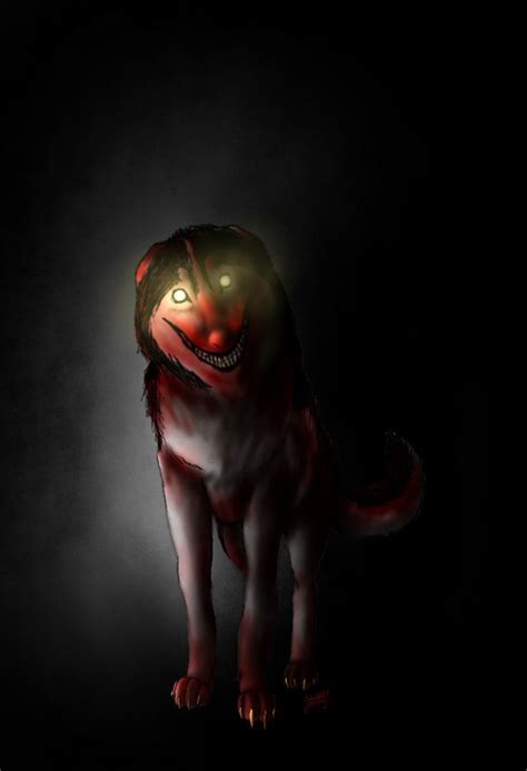 Smile Dog By Sadowwolfkact On Deviantart Smiling Dogs Creepy Monster