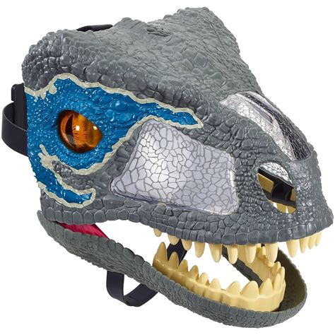 Jurassic World Velociraptor Blue Chomp N Roar Electronic Mask With Opening Jaws 3 Levels Of