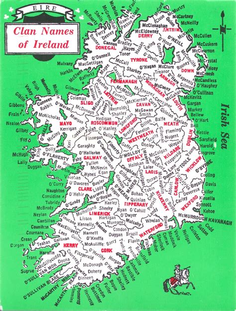 Map Of Clan Names Of Ireland Ireland Map Genealogy Ireland Genealogy