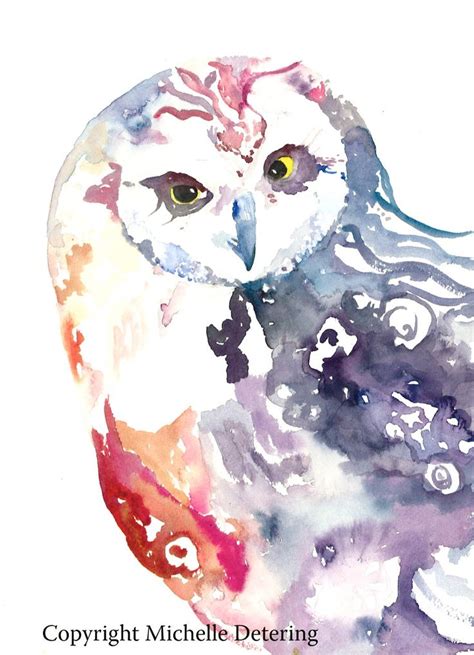 Owl Art Watercolor Owl Print Rainbow Owl Owl Watercolor Etsy Owl