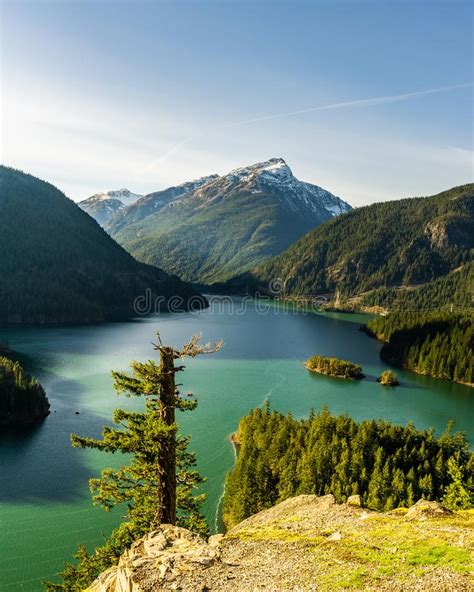 Beautiful Diablo Lake In The Mountains Washington State