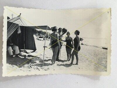 ALTES ORIG S W Foto Frauen Im Badeanzug Am Strand Vintage Mode