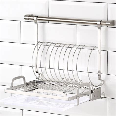 (3) total ratings 3, $35.42 new. 26.5 33.5cm GY Stainless Steel Wall-Mounted Dish Rack Folding Drain Rack Tableware Rack Kitchen ...