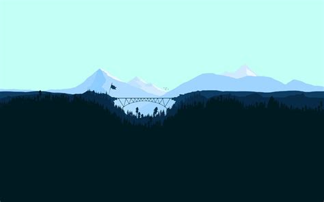 1920x1200 Resolution Minimalist Bridge Between Mountains 1200p