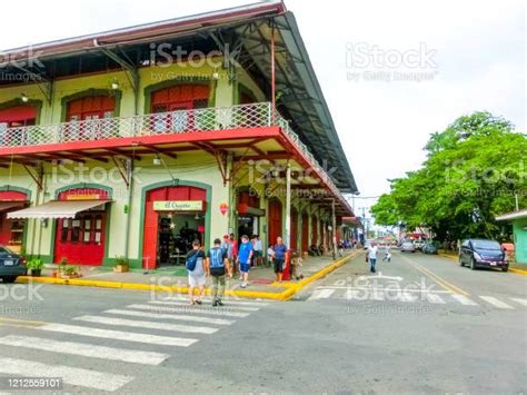 A Typical Street In The Cruise Ship Port Of Puerto Limon Stock Photo