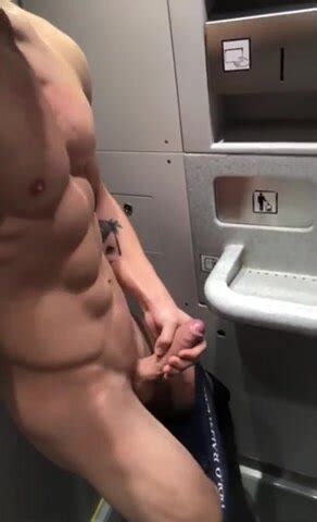 Hung Lad Jerks Off In Plane Bathroom Thisvid