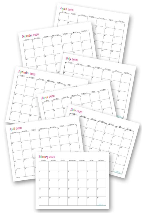 Custom Editable 2020 Free Printable Calendars Sarah Titus