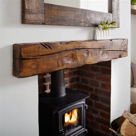 The firebox, the interior of the fireplace, contains the fire and collects the smoke. Solid Oak Beam Rustic Character Mantel Shelf - Reclaimed ...