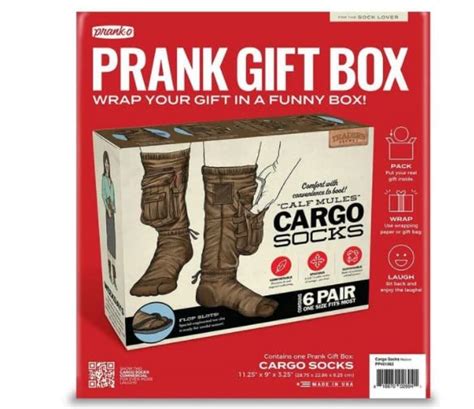 Prank Pack Cargo Socks Prank T Box Wrap Your Real Present In A Funny Authentic Prank O Gag