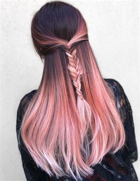 Rose Gold Hair Color On Brunettes Gold Hair Colors Hair Dye Colors