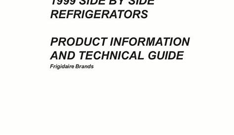 Frigidaire Refrigerator Service Manual Model F45WJ26HW