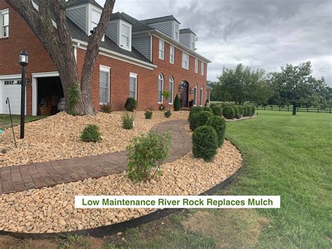 Low Maintenance Landscaping With Rock Piedmont Lawn And Landscape