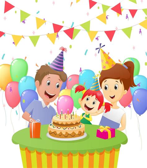 Download Happy Family Outing At The Beach On White Stock Vector ...