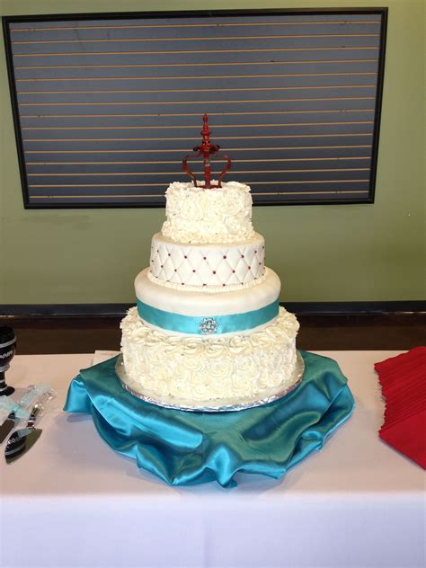 Turquoise And Red Wedding Cake Wedding Cake Red Cake Wedding Cakes