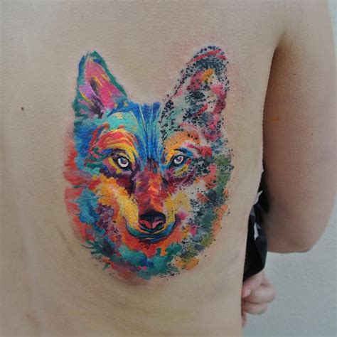 Watercolor Wolf Tattoo Designs Ideas And Meaning Tattoos For You