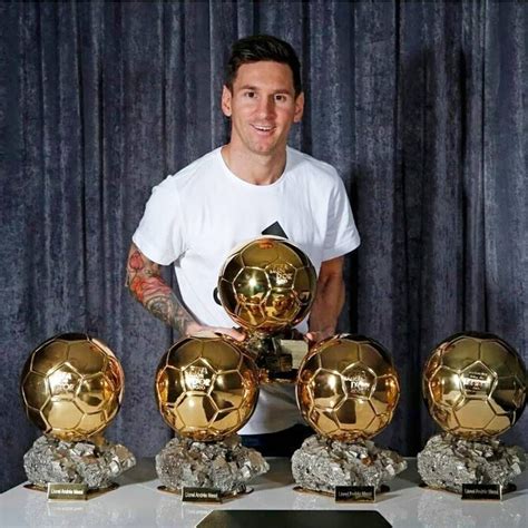 Messi With His 5 Ballon Dor Messi5 Lionel Andrés Messi Lionel