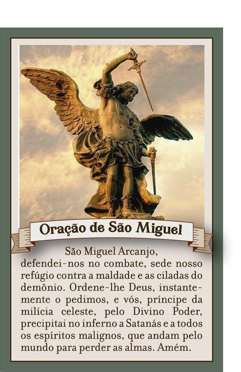 São Miguel Defendei-nos | Oração de são miguel, Oração de são miguel arcanjo, Arcanjo