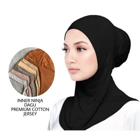 Inner Ninja Dagu Premium Cotton Jersey Inner Neck Muslimah Anti Tembam