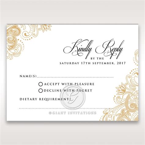 We would be honoured by your presence at our celebration. The Imperial Romance in Gold Print | Respond with Glamour
