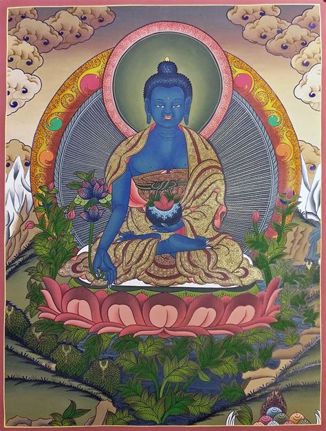 Medicine Buddha Thangka Master Quality Handicrafts In Nepal