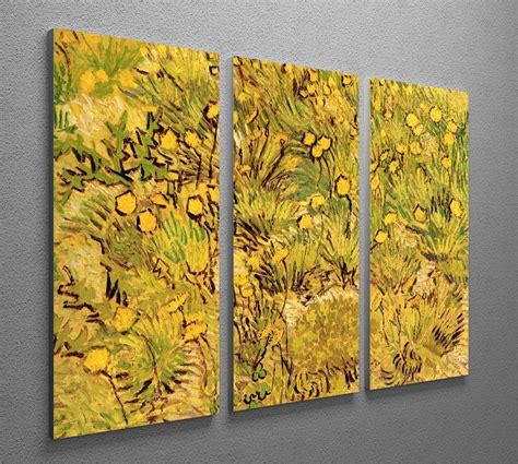 A Field Of Yellow Flowers By Van Gogh 3 Split Panel Canvas Print