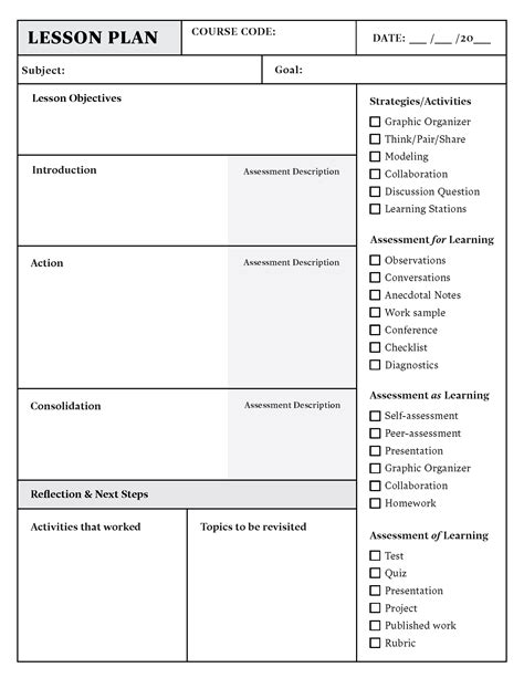 Lesson Plan Template Download In Word Or Pdf Top Hat Lessons
