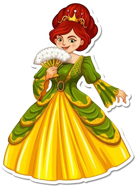 beautiful princess cartoon character sticker 2801669 vector art at vecteezy